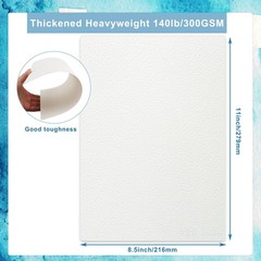 120 Sheets Water Color Paper, 8.5 x 11, 230 GSM Thick Cold Press, Bulk Art Pad