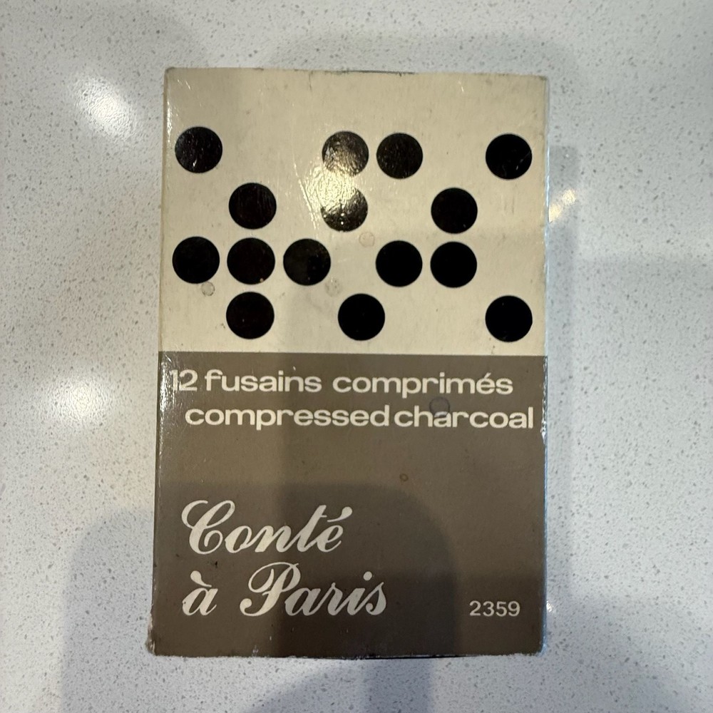 Vintage Conte a Paris No. 2359 Compressed Charcoal Set 12 Fusains Comprimes