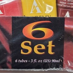 6 Grumbacher 3oz Tubes Artists Acrylic Paint Primary Colors New Sealed C1026