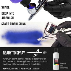 US Art Supply 8-Ounce Special Effects Black Pearl Airbrush Paint