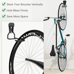 Housolution Bike Wall Mount with Fixed Hook, [4 Pack] Heavy 4 Pack, Black