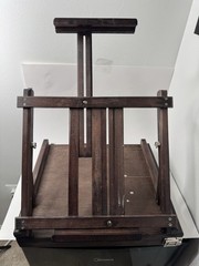 Vtg Jullian Paris Wood Tabletop Sketch Easel Adjustable wood Art Storage Box
