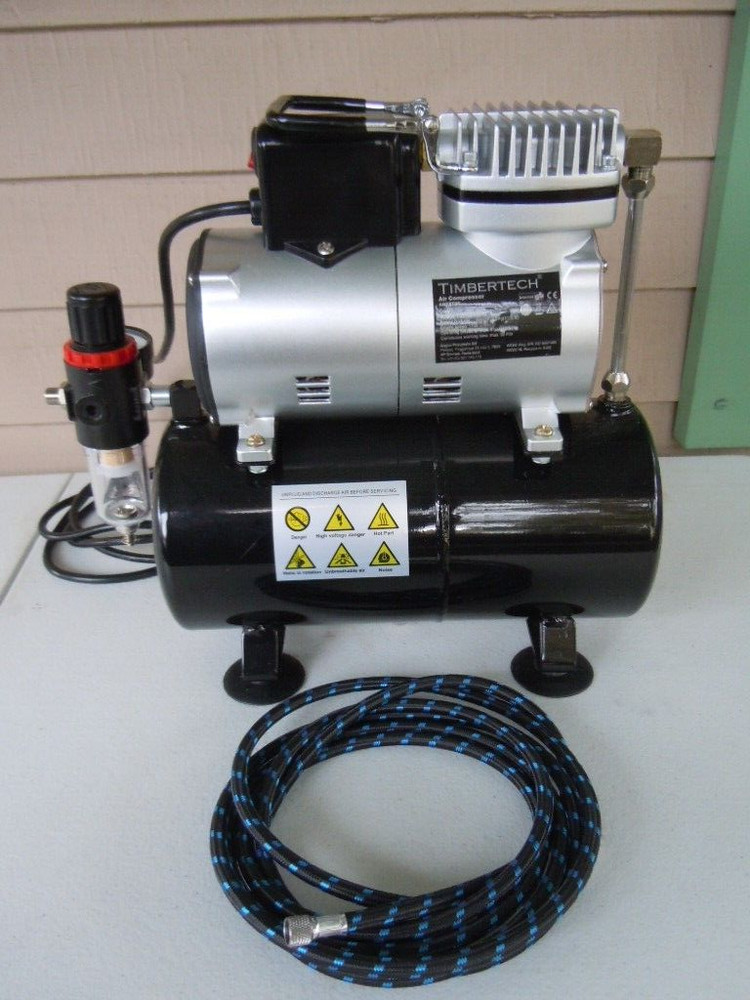 Timbertech Upgraded Airbrush Single-Piston Oil-free Mini Compressor ABPST08