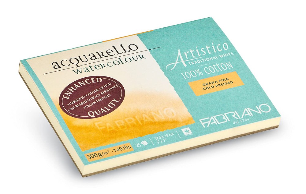 Fabriano Artistico Traditional White Watercolor Block, 140 lb./300 GSM, Cold …