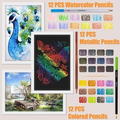 Art Supplies Drawing Pencils Set – 76 Pack Pro Sketching Kit with Sketchbook …