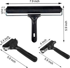 3 Pack Printmaking Brayers – Premium Brayer Rollers for Crafting, Hard black
