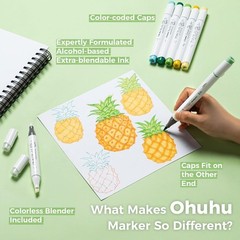 Coloring Illustration Markers – 216 Dual-Tip Brush Markers