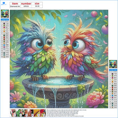 Colorful Bird Diamond Art Kit for Adults Beginners, Full USQR333