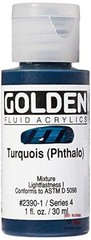 Fluid Acrylics – Turquois (Phthalo) – 1 oz Bottle