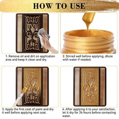 100ml Water-Based Golden Metallic Acrylic Paint Set, Gold Leaf Colors,