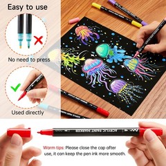 Shuttle Art 25 Colors Dual Tip Acrylic Paint Markers, Brush Tip and Fine Tip Acr