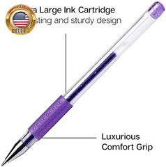 Glitter Rollerball Gel Pens, 12 Sparkling Colors with Soft-Grip Comfort, XL Ink