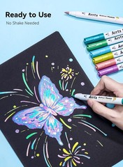 Arrtx Metallic Acrylic Paint Markers 30 Colors 1-6mm Flexible Nylon Brush Tip