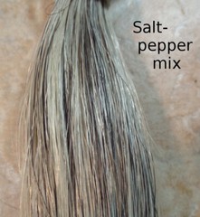 HORSEHAIR, 1 ounce, Bulk, horse tail hair, Great for crafts, salt-pepper GRAY