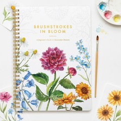 12 Floral Designs Watercolor Workbook with 24 Colors Paint Kit for Beginners US