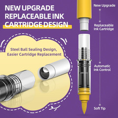 WUO 36 Colors Acrylic Paint Markers with Extra 12 Replaceable Ink Cartridges, Au