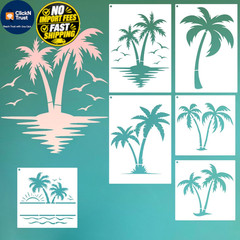 6 Pcs Large Flower Stencils for Painting, 11.81 X 8.27 Inch Large, White