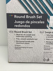 Brand New Celadon Round Brush Set Of 15 – Oil Acrylic Watercolor – Teal Handles