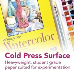 300 Series Watercolor Paper Pad, Tape Bound, 9×12 inches, 12 Sheets