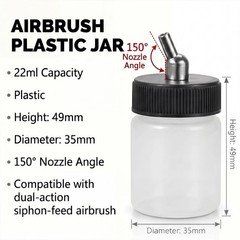 10Pack Airbrush Bottles 22cc 3/4oz, Clear Plastic Siphon Feed Jars with Stand…