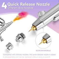 Airbrush Kit – Dual-Action Gravity Feed Gun with 4 Nozzle Sets 0.2-0.8mm |