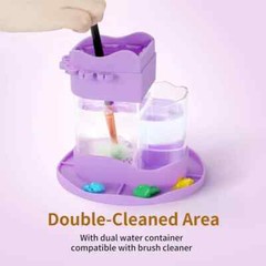 Painting Brush Cleaner Rinse Cup, Washable Silicone all-in-one brush cleaning