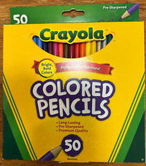 Crayola Colored Pencil Set 50 NonToxic Pre Sharpened Preferred by Teachers(A52)