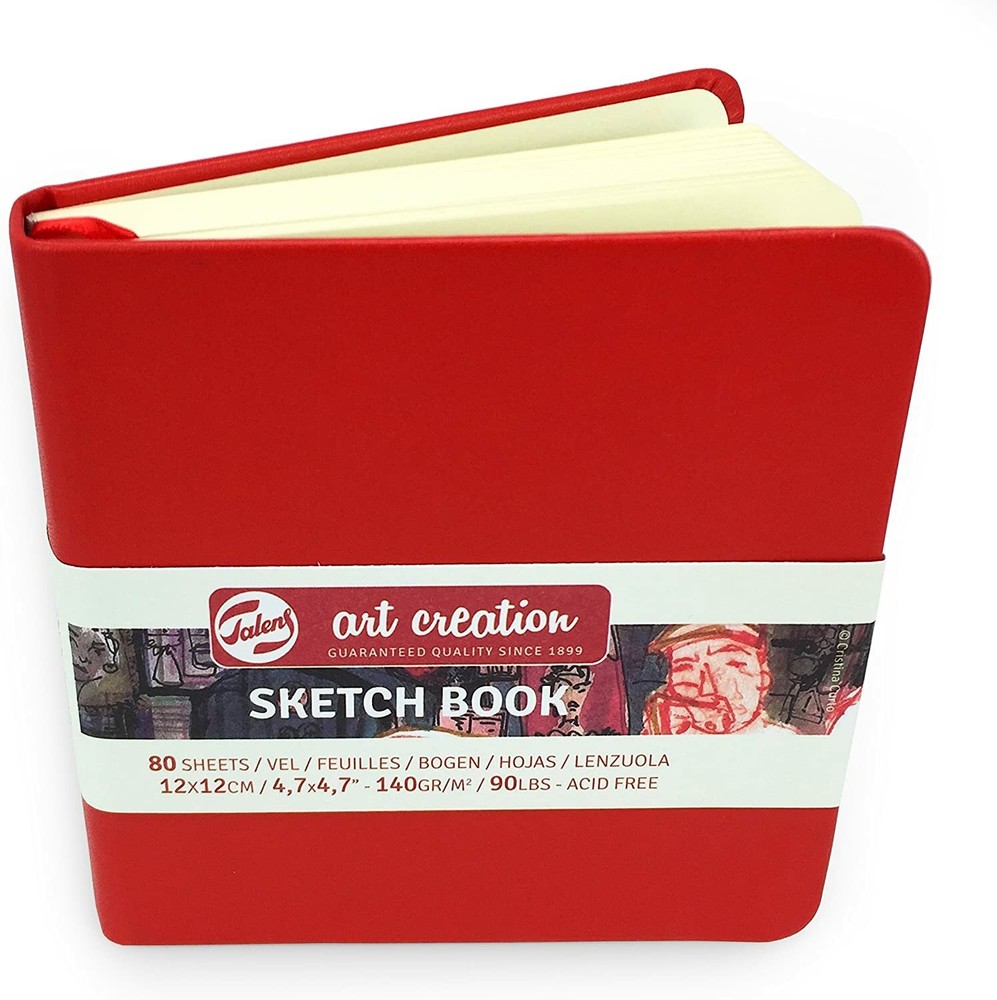 Hardback Sketchbook Art Creation 80 Sheets 140gsm 12 x 12cm Red – Royal Talens