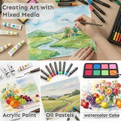 Art Supplies, 175-Pack Deluxe Art Set Drawing Painting Kit with 2 Drawing Pad…