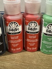 Lot Of 8 – Folkart Matte Finish Acrylic Paint 2 Oz Excellent Coverage For Crafts