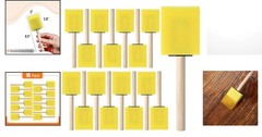 Bates Foam Brushes 2-Inch, 16 Pack – Durable Yellow Sponge for Precise Staining