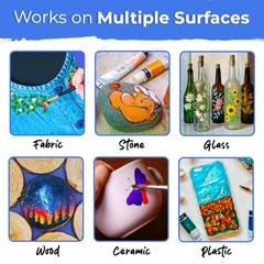 Chalkola 95 Pcs Acrylic Painting Kit for Adults | 64 Acrylic Paint Set, Wood …