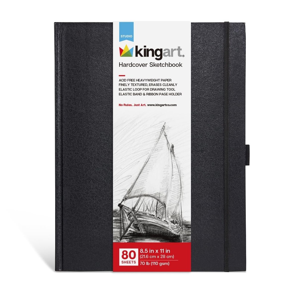 Professional Hardcover Sketchbook Journal – 8.5 x 11 Inch, 80 Sheets (160 Pag…