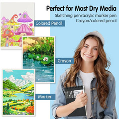 5.8X8.3In Sketch Book, 60Sheets Spiral Bound Notebooks, Natural White 92Lbs/150G