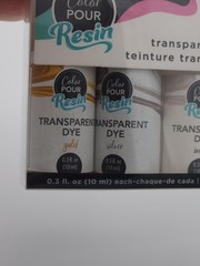 American Crafts Color Pour Transparent Resin Dye 4 Color Set 1.2 Fl Oz Kit Gold
