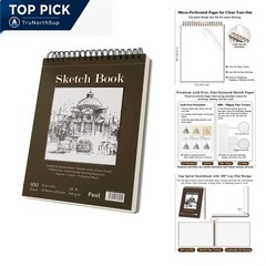 9×12 inch Spiral Sketch Book 100 Sheets Drawing Pad for Artists Students Begi…