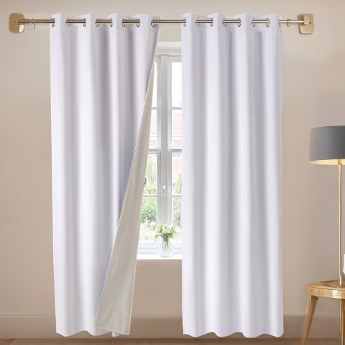 Blackout Curtains, 84 Inch Length 2 Panels Set, 52 Inch Wide Each, Thermal I…