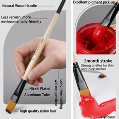 33 Pieces Paint Brush Set, Artist Series, Nylon Bristles with Round, Filbert,…