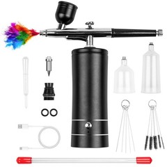 Airbrush Kit, Rechargeable Cordless Airbrush with Compressor, Non-Clogging Hi…