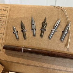 Cavallini & Co. Calligraphy Set with Pen, Assorted Nibs, Black Ink