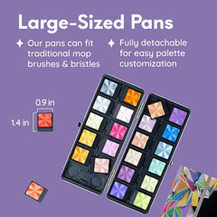 Komorebi Professional Metallic Watercolor Set – Portable Metal Box with Safety L