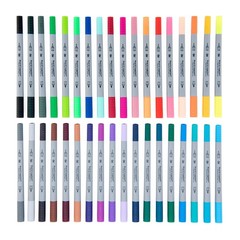 – 36pc Dual Tip Waterbased Artist Markers – Brush Tip and Fineliner