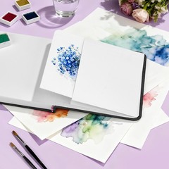 Square Watercolor Journal 140lb 300gsm Cotton Paper 20 Sheets 6×6 Sketchbook