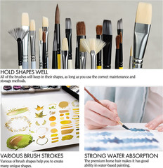 ARTIFY 10 Pieces Paint Brush Set, Intermediate Series, Includes a Carrying Ca…