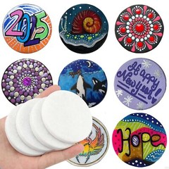 Painting Rocks 2 Inches White Round Smooth Flat Natural Surface 40 Pack