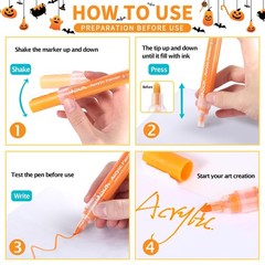 ZSCM 12 Colors Acrylic Paint Pens Metallic Markers Pumpkin Decoration