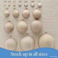 Small Wooden Balls 3/4 inch, Unfinished Round Birch Craft Balls | Woodpeckers