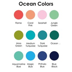 Grabie Coloring Kit, Acrylic Gel Pens Set with Book, Ocean Colors