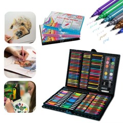 168pc Drawing Pen Art Set Colored Pencils and Sketch Charcoal Tool For Kids Xmas