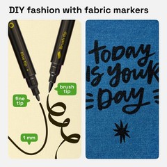 5 Black Fabric Markers for Clothes and Textiles – Permanent No-Bleed Fabric D…